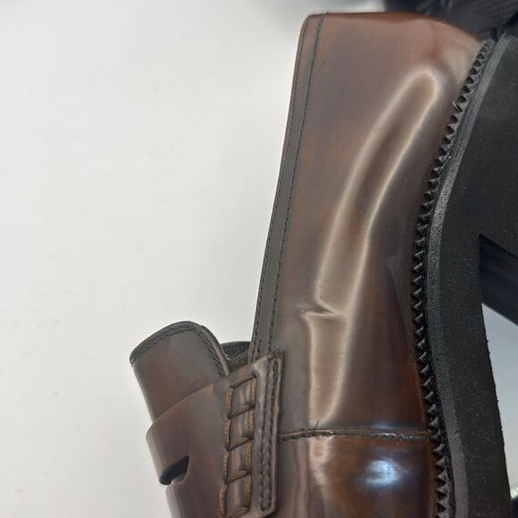 Paul Green Women’s Size 10.5 Janice Lug Sole Heeled Loafers Brown Leather - Picture 4 of 10